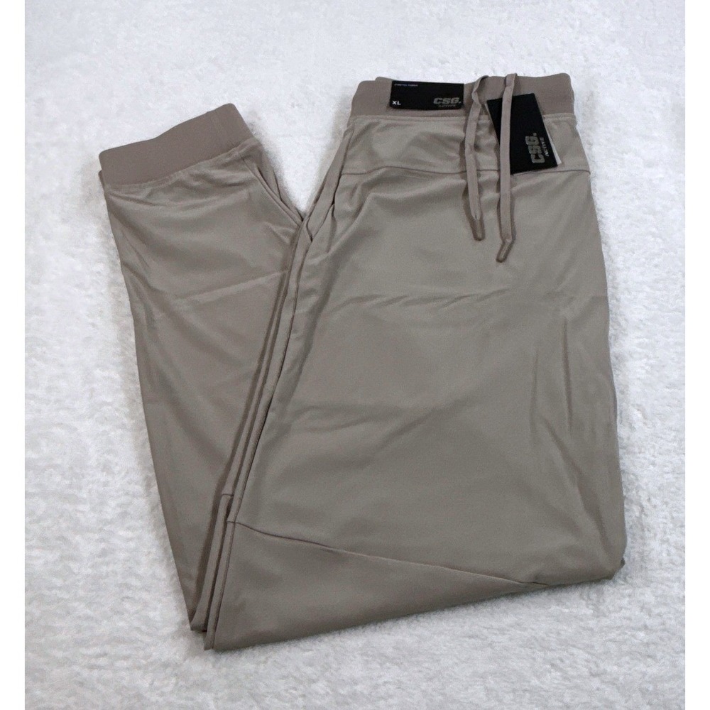 CSG Active Commuter Jogger Pants Mens XL Beige Performance Athletic NWT‎